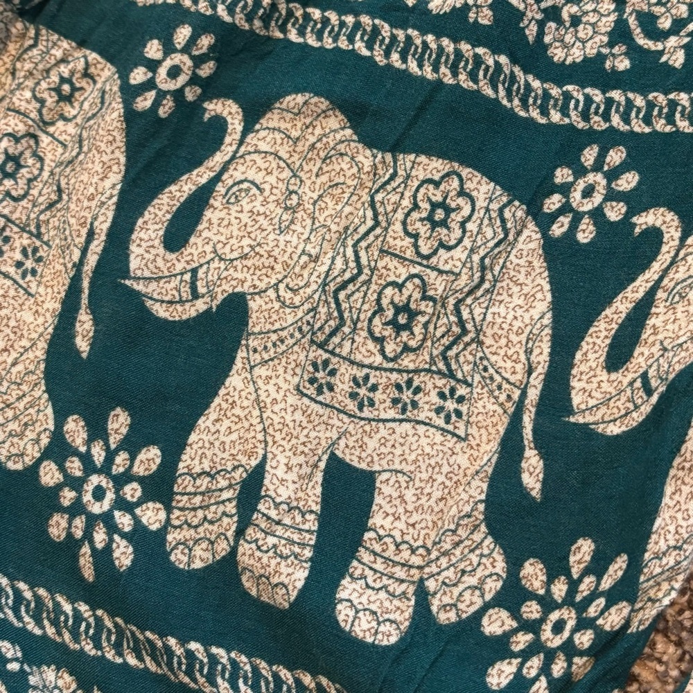 Elephant Print Women’s Harem Pants Lounge Boho Chic Global Traveler Indie Sz Med - Picture 5 of 8